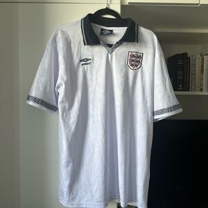Vintage England Umbro soccer jersey kit collar